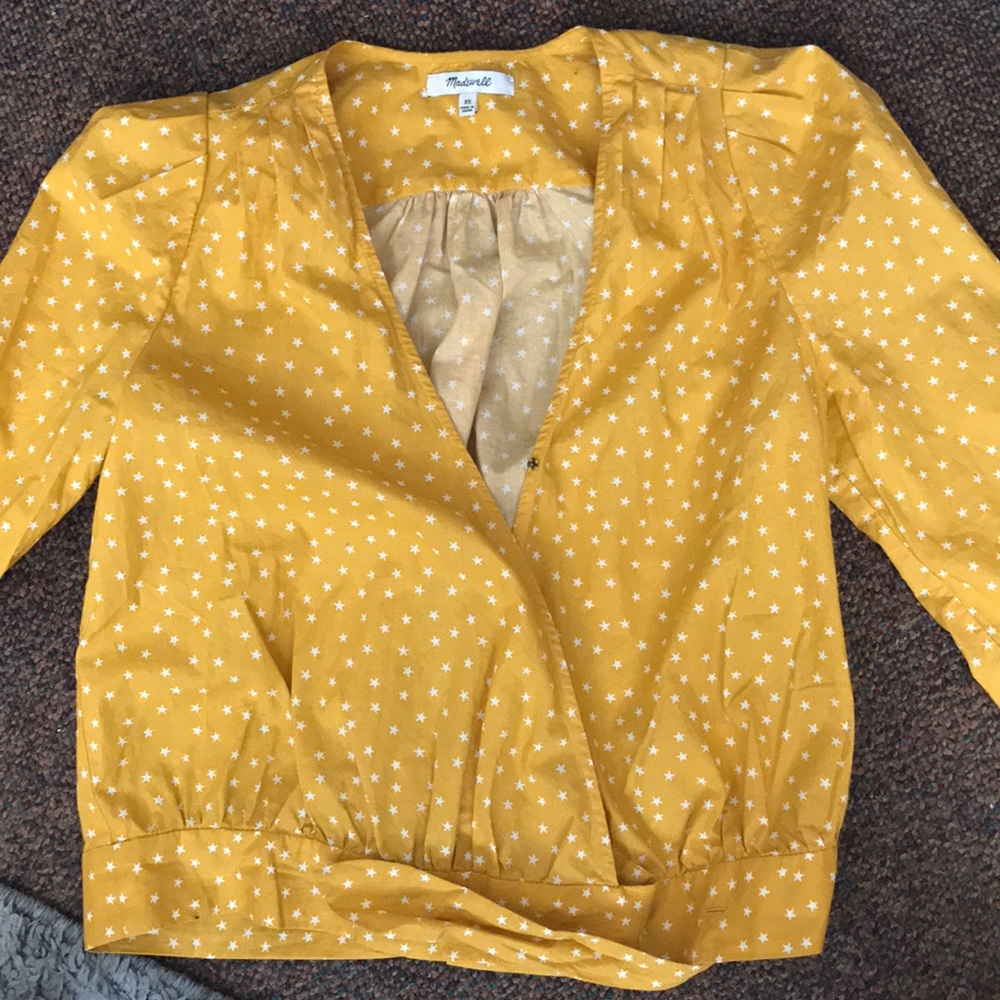 Madewell Yellow Star Wrap Top